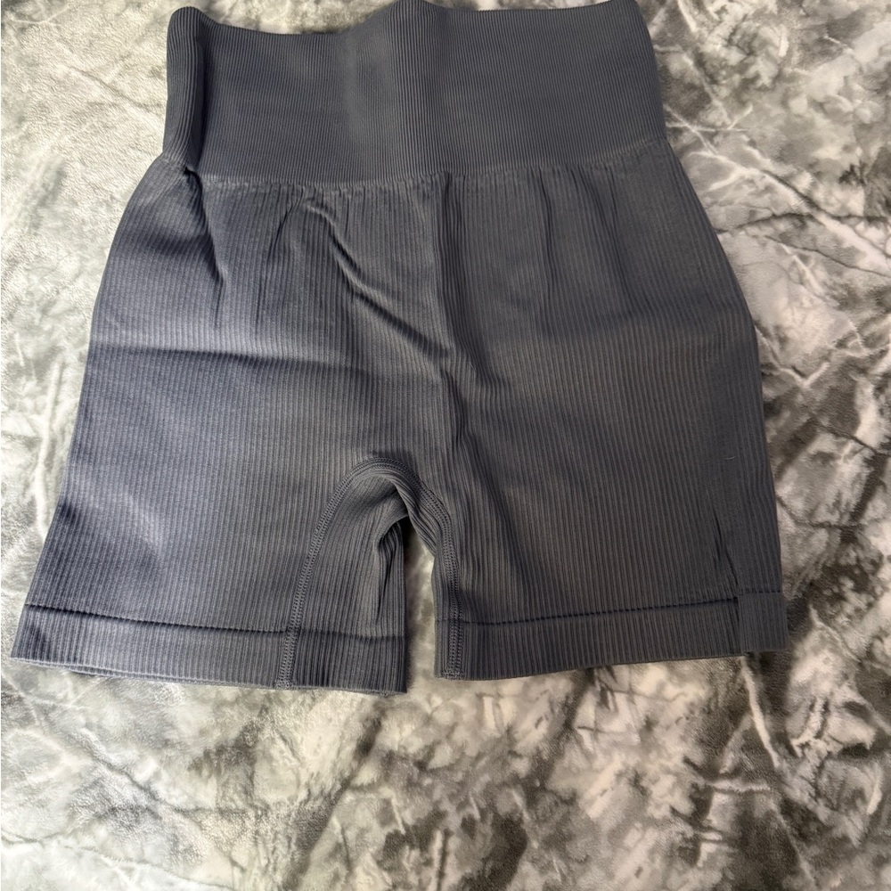 Women's Charcoal Ribbed Bike Shorts